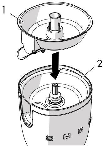 SMEG CJF01CREU - Assembling the citrus juicer - 1