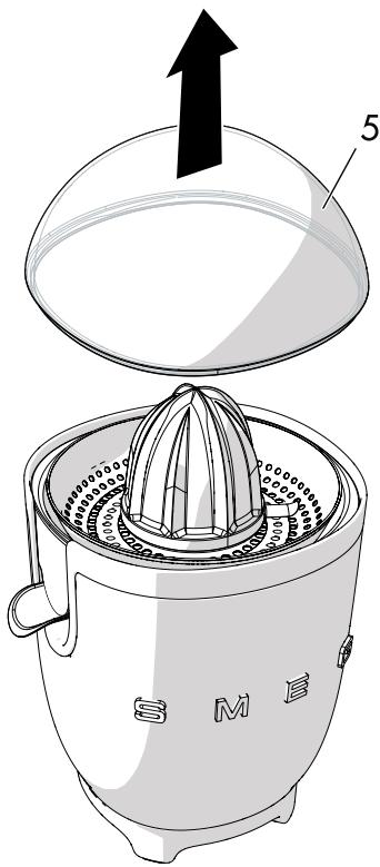 SMEG CJF01PBEU - Cleaning the components of the citrus juicer - 1