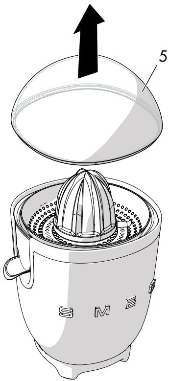 SMEG CJF01PBUS - Cleaning the components of the citrus juicer - 1