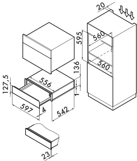 SMEG CTPS613NR - Appliance overall dimensions (mm) - 2