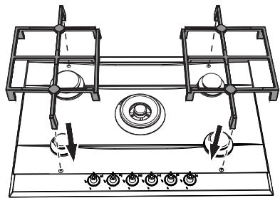SMEG P1752XNLK - Installing the grids - 1