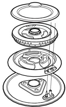 SMEG PM6721WLDR - Correct positioning of the flame-spreader crowns and burner caps - 3