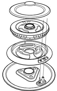 SMEG PM6721WLDR - Correct positioning of the flame-spreader crowns and burner caps - 1