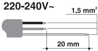 220-240V~ 1.5 mm² 20 mm