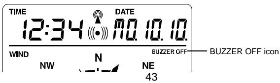 LA CROSSE TECHNOLOGY WS1600 - To switch off the buzzer: - 1