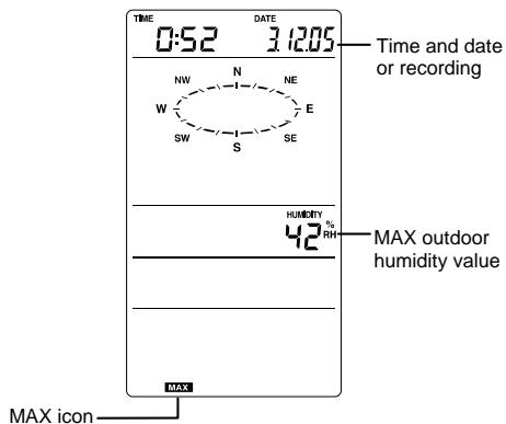 LA CROSSE TECHNOLOGY WS1700 - VIEWING THE MAXIMUM/ MINIMUM WEATHER DATA - 3