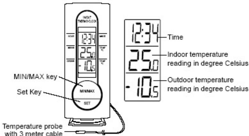 LA CROSSE TECHNOLOGY WS7033 - The Thermo Clock: - 1