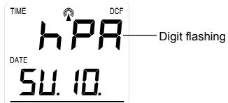 LA CROSSE TECHNOLOGY WS7394 - hPa / inHg PRESSURE UNIT SETTING: - 1