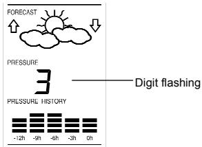 LA CROSSE TECHNOLOGY WS7394 - WEATHER FORECASTING ICON SENSITIVITY SETTING: - 1