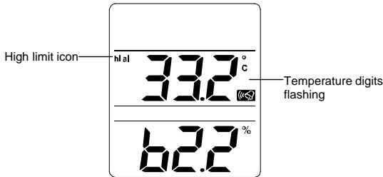 LA CROSSE TECHNOLOGY WS8610 - To set the high temperature alarm: - 1