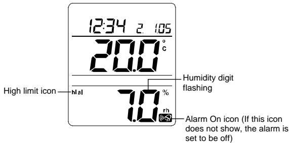LA CROSSE TECHNOLOGY WS8610 - To set the high humidity alarm: - 1