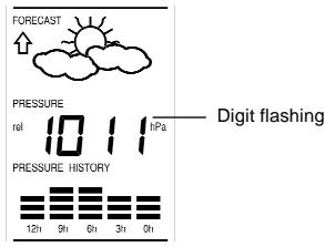 LA CROSSE TECHNOLOGY WS9039 - RELATIVE AIR PRESSURE VALUE SETTING - 1