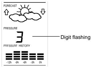 LA CROSSE TECHNOLOGY WS9039 - WEATHER FORECASTING ICON SENSITIVITY SETTING: - 1