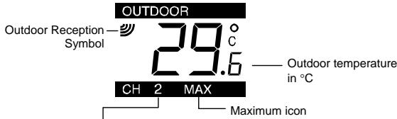 LA CROSSE TECHNOLOGY WS9711 - DISPLAY OF OUTDOOR TEMPERATURE: - 1