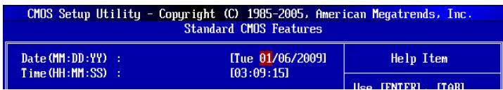 MSI G52-75991XR - Standard CMOS Features - 2
