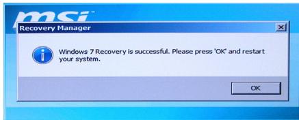MSI MS-AA16 V1.X - Recovering the System with the Recovery Disks - 8