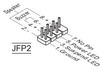 MSI NF725-C35 - 前置面板接口：JFP1，JFP2 - 2