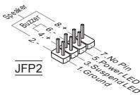MSI NF725-C35 - Front Panel Connectors: JFP1, JFP2 - 2