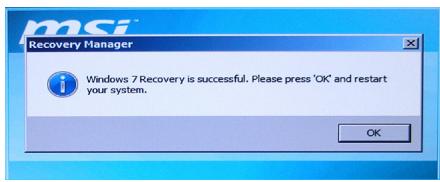 MSI WIND TOP AP2000 - Recovering the System with the Recovery Disks - 8