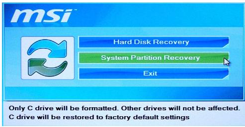 MSI MS-AC22 - Recovering the System with the Recovery Disks - 4