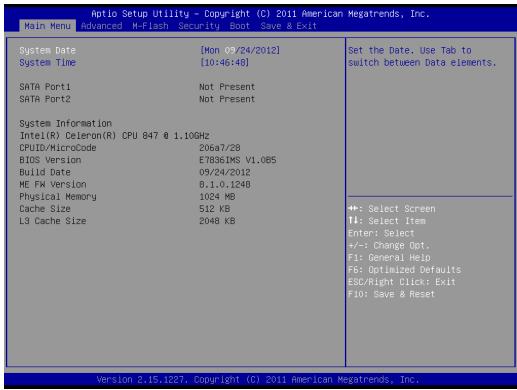MSI C847IS-P33, C847MS-E33 - The Menu Bar - 1