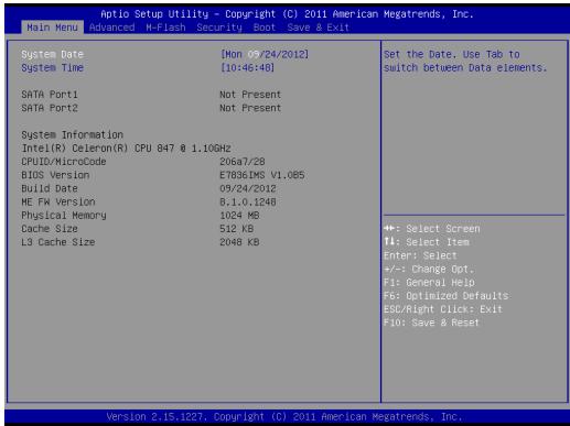 MSI C847IS-P33,  C847MS-E33 - Die Menüleise - 1