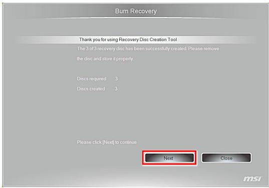 MSI WIND TOP AE2712-009EU - Création du disque de récupération du système - 9
