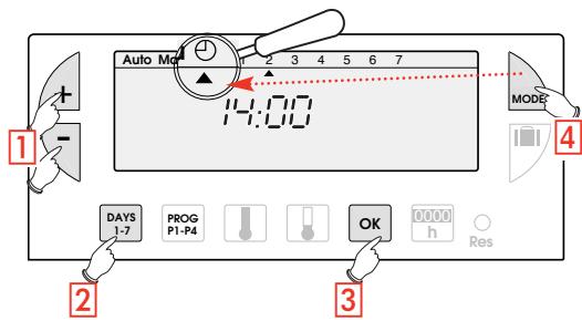 FLASH THERMO DIGI 2 HF - Einstellung des Tages und der Uhrzeit - 2