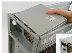 GIGABYTE GA-8IG1000-L - 拆卸機殼及安裝電源供應器 - 1