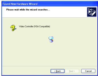 GIGABYTE GV-N57128D - Step 2: Found new hardware wizard: Searching and installing - 1
