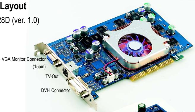 GIGABYTE GV-N57128D - Board Layout - 1
