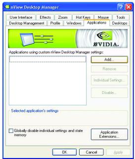 GIGABYTE GV-N57128D - nView Applications properties - 1
