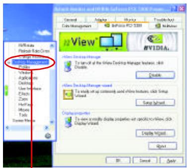 GIGABYTE GV-NX53128D - Access nView properties page: - 2