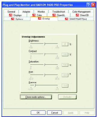 GIGABYTE GV-R96128D - Overlay Properties: - 1