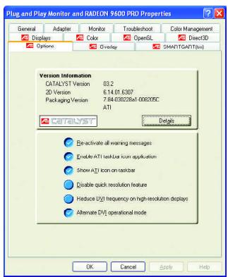 GIGABYTE GV-R96128D - Options Properties - 1