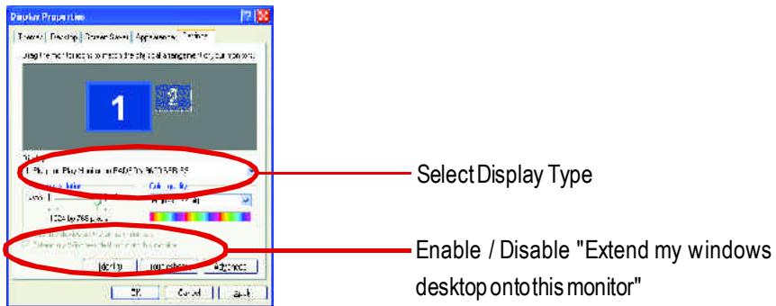 GIGABYTE GV-R96S128D - Display Properties: - 1