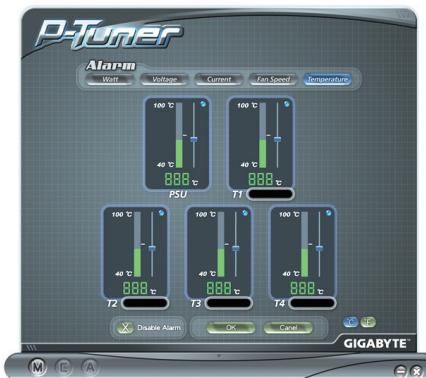 GIGABYTE ODIN PRO 800W - P-Tuner Alarm Temperature - 1