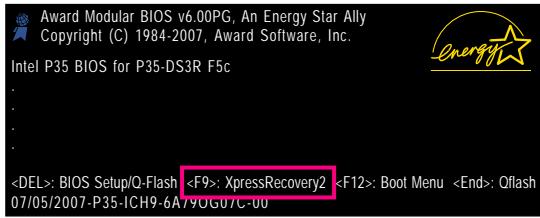 GIGABYTE GA-P35-S3 - Accessing Xpress Recovery2 - 2