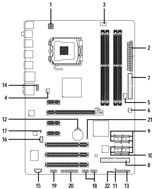 GIGABYTE GA-P35-S3 - 1-8 Internal Connectors - 1