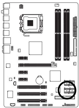 GIGABYTE GA-P35-S3 - 10) GSATAIIO/1 (SATA 3Gb/s Connectors, Controlled by GIGABYTE SATA2, Purple) - 1