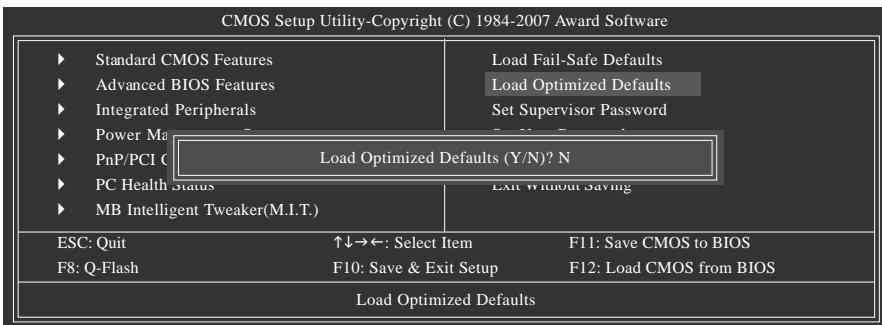 GIGABYTE GA-P35-S3 - 2-11 Load Optimized Defaults - 1