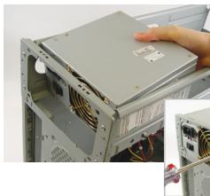 GIGABYTE GA-6OXE-1 - 拆卸机箱及安装电源供应器 - 1