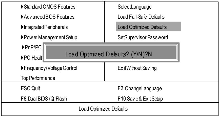 GIGABYTE GA-8PE800 PRO-R - Load Optimized Defaults - 1