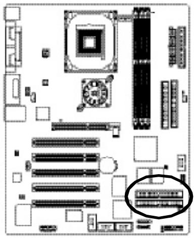 GIGABYTE GA-8PE800 PRO-R - 8) IDE3 /IDE4 (RAID/ATA133,Green Connectorr) 心 , - 1