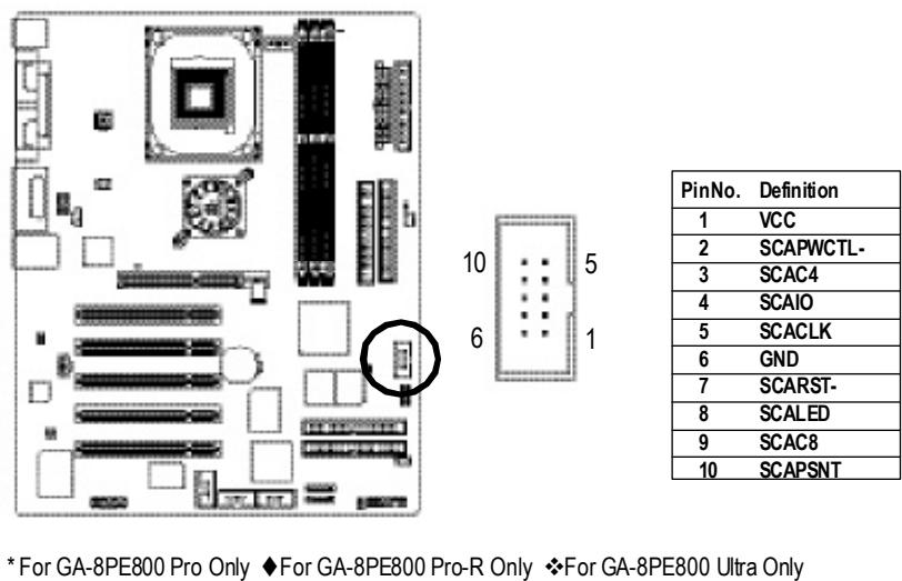 GIGABYTE GA-8PE800 PRO-R - 18)SCR (Smart Card Reader Header,Black Connector) - 1