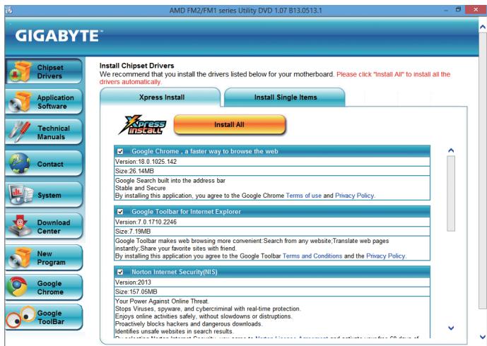 GIGABYTE GA-F2A85XN-WIFI - 4-1 Installing Chipset Drivers - 2