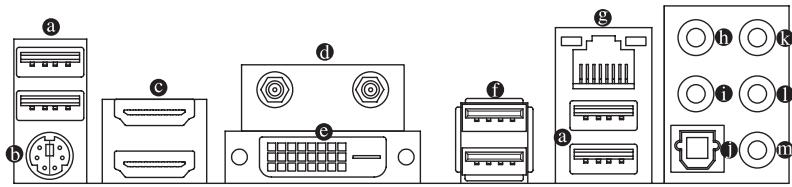 GIGABYTE GA-F2A85XN-WIFI - 1-7 Back Panel Connectors - 1