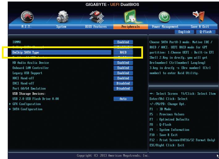 GIGABYTE GA-F2A85XN-WIFI - Configuring SATA controller mode in BIOS Setup - 1