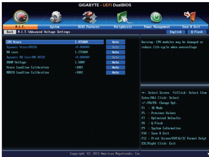 GIGABYTE GA-F2A85XN-WIFI - Advanced Voltage Settings - 1