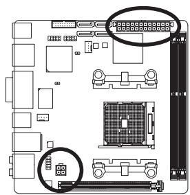 GIGABYTE GA-F2A85XN-WIFI - 1/2) ATX_12V/ATX (2x2 12V Power Connector and 2x12 Main Power Connector) - 2